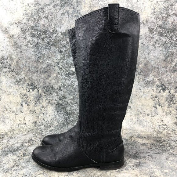 MADEWELL Women's 7.5 The Archive Black Pebbled Leather Knee High Riding Boots - Picture 3 of 16